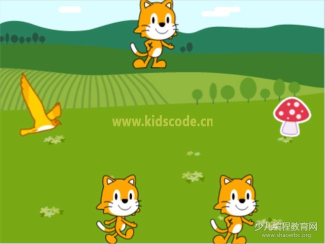 scratchjr图文教程:第四章游戏-猫与鸟的较量【综合】 ScratchJR少儿编程启蒙教程:第四章:猫与鸟的较量-少儿编程教育网