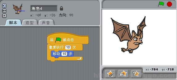 Scratch少儿编程教程-第1课-让角色动起来-少儿编程教育网
